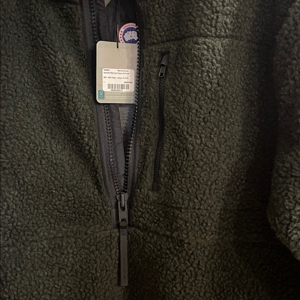 Canada Goose Olive Green Sherpa Performance Jacket with Black Trim - Picture 4 of 11